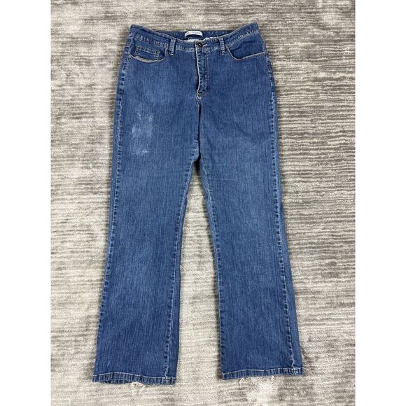 Lee Jeans Womens 14 Medium Blue Platinum‎ Label Naturally Slimming Bootcut Denim - Picture 1 of 14